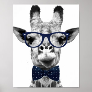 Póster Giraffe divertida de la época