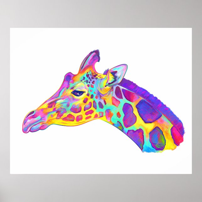 Póster Giraffe en colores (Frente)