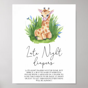 Póster Giraffe \ Juego de pañales nocturnos