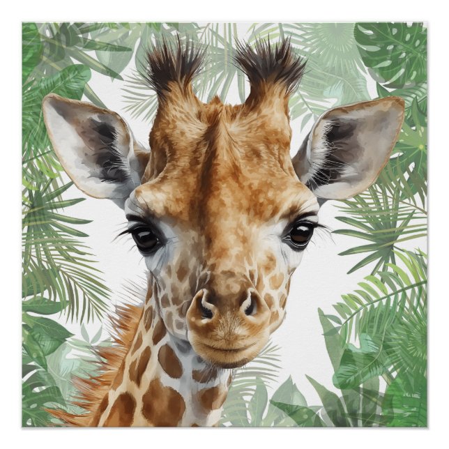 Póster Giraffe Jungle Background  (Anverso)