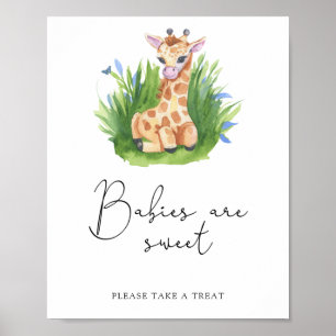 Póster Giraffe - los bebés son dulces