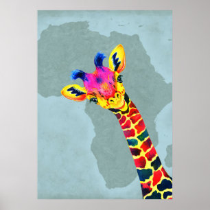 Póster Giraffe Lover Baby Giraffe Peekaboo