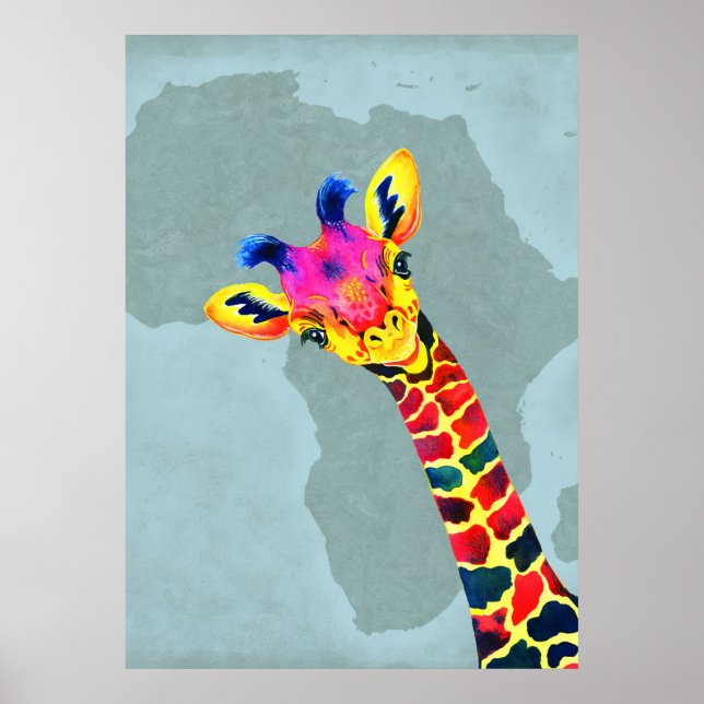 Póster Giraffe Lover Baby Giraffe Peekaboo (Frente)