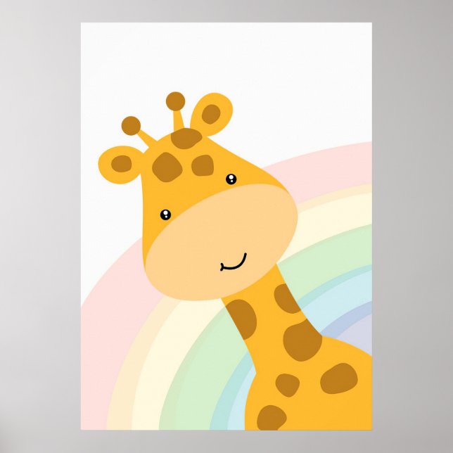 Póster Giraffe Lover Cute Giraffe Peeking (Frente)
