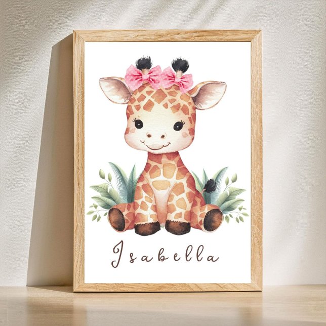 Póster Giraffe Nursery Poster - Safari Wall Art para Chic (Subido por el creador)