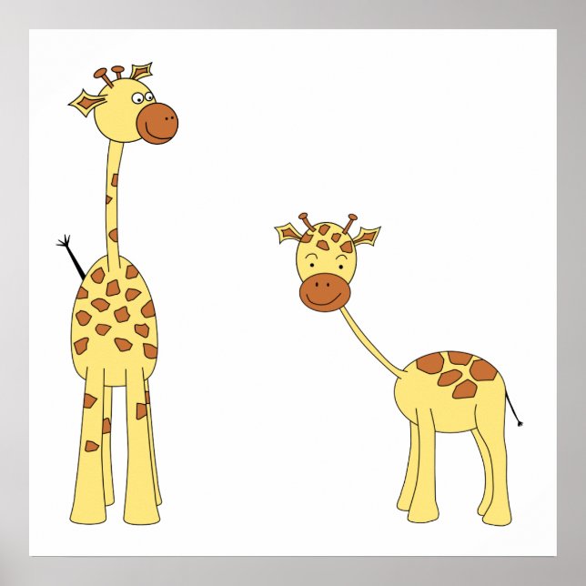 Póster Giraffe para adultos y bebés. Personalizado (Frente)