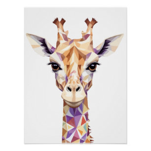 Póster Giraffe Playable Adorable diversión animal colorid