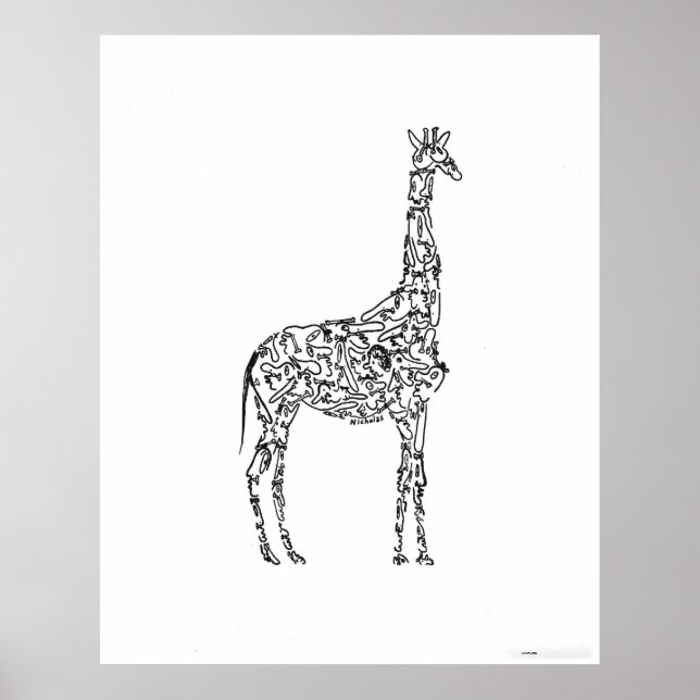 PÓSTER GIRAFFE - POSTER ANIMAL DIVERTIDO (Frente)