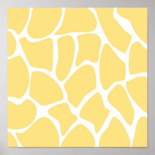 Póster Giraffe Print Pattern in Yellow.