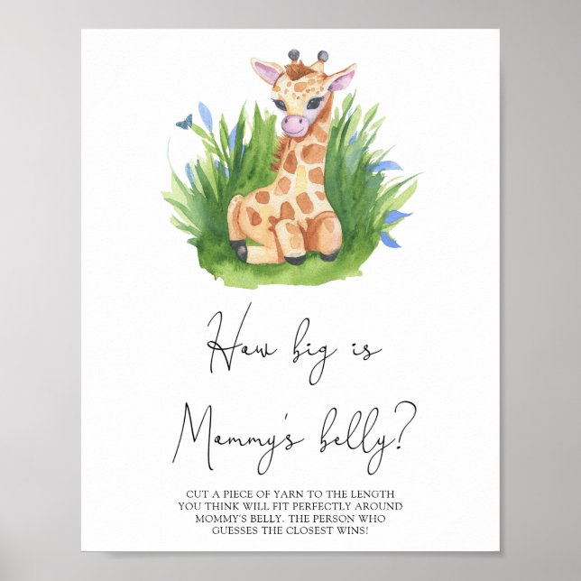 Póster Giraffe - ¿Qué tan grande es el juego del vientre  (Frente)