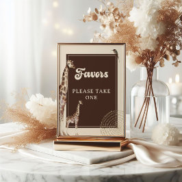 Póster Giraffe Safari Baby Shower favorece el Rótulo Post