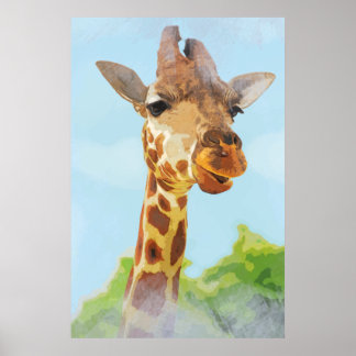 Póster Giraffe salvaje fantástico animal