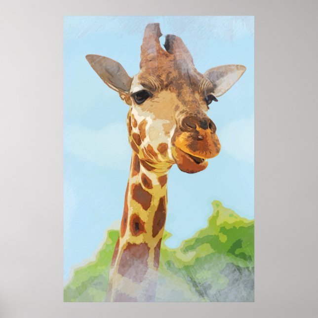 Póster Giraffe salvaje fantástico animal (Frente)