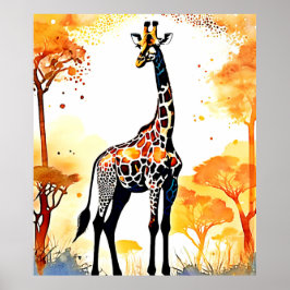 Póster Giraffe Savannah Art