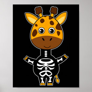 Póster Giraffe Skeleton Xray Costume Cálido Halloween