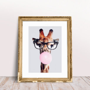 PÓSTER GIRAFFE UTILIZANDO VIDRIOS QUE LLEVAN UN BUBLEGUM