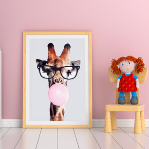 PÓSTER GIRAFFE UTILIZANDO VIDRIOS QUE LLEVAN UN BUBLEGUM 
