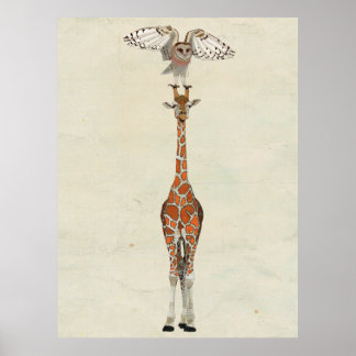 Póster GIRAFFE Y OWL Art