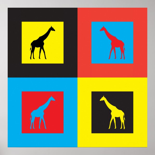 Póster Giraffes de colores (Frente)