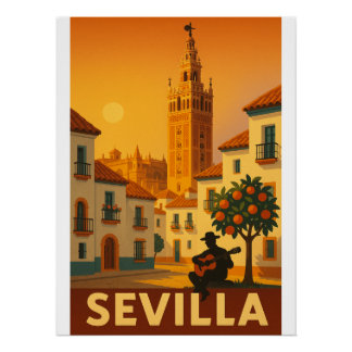 Póster Giralda Glow - Sevilla Retro Art 2025