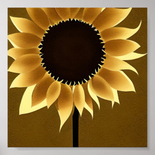 Póster Girasol abstracto brillante