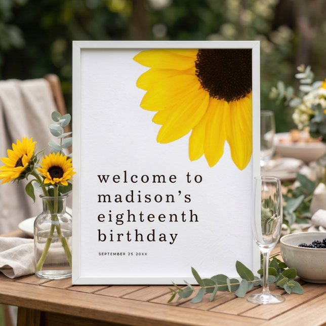 Póster Girasol Bienvenido a la fiesta de cumpleaños 18 (Subido por el creador)
