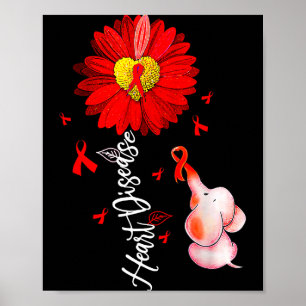 Póster Girasol Corazón Guerrero Elefante Rojo Enfermedad