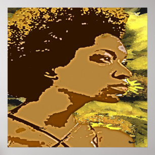 Póster girasol de color ocre