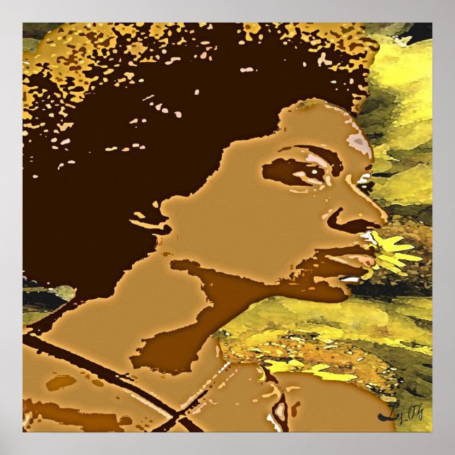 Póster girasol de color ocre (Frente)