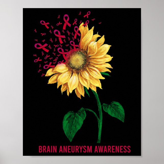 Póster Girasol de concientización sobre aneurismas  (Frente)