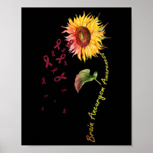 Póster Girasol de concientización sobre aneurismas 1 