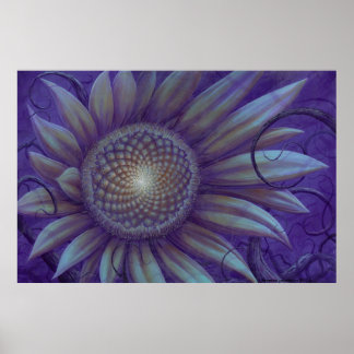 Póster girasol de medianoche
