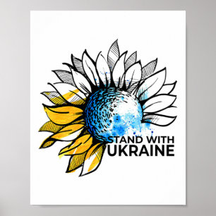 Póster Girasol de pie con Ucrania - Ucrania fuerte coágul
