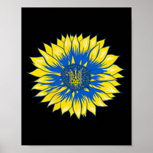 Póster Girasol de Ucrania Bolsillo Estilo Retro Floral Uc