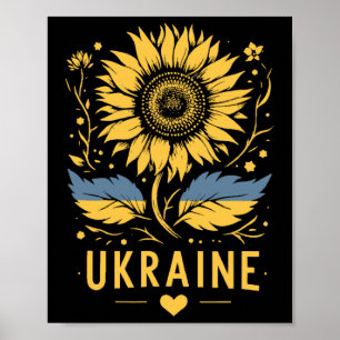 Póster Girasol de Ucrania Me mantengo con Ucrania Paz par