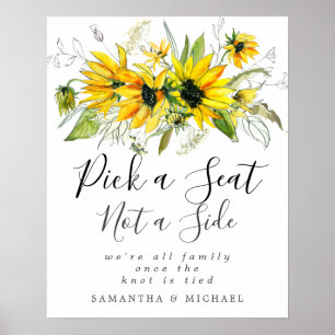 Póster Girasol Elegir Un Asiento No Un Rótulo Boda Latera