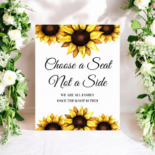 Póster Girasol Elija un Rótulo Boda de asiento Poster