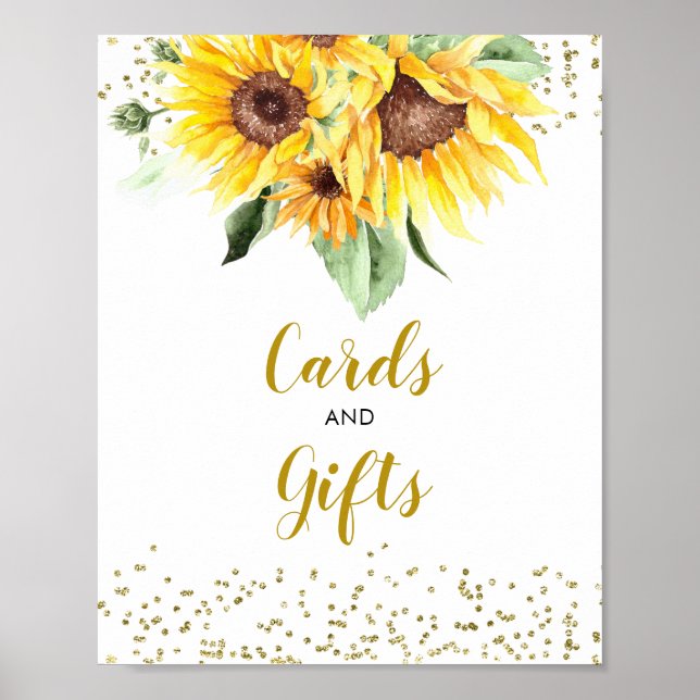 Póster Girasol en el camino tarjetas y regalos de Baby Sh (Frente)