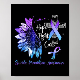 Póster Girasol Esperanza Lucha Curar Prevención del Suici