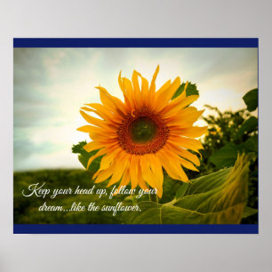 Póster Girasol feliz personalizado
