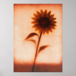 Póster Girasol Himawari Abstracción Floral Japonesa
