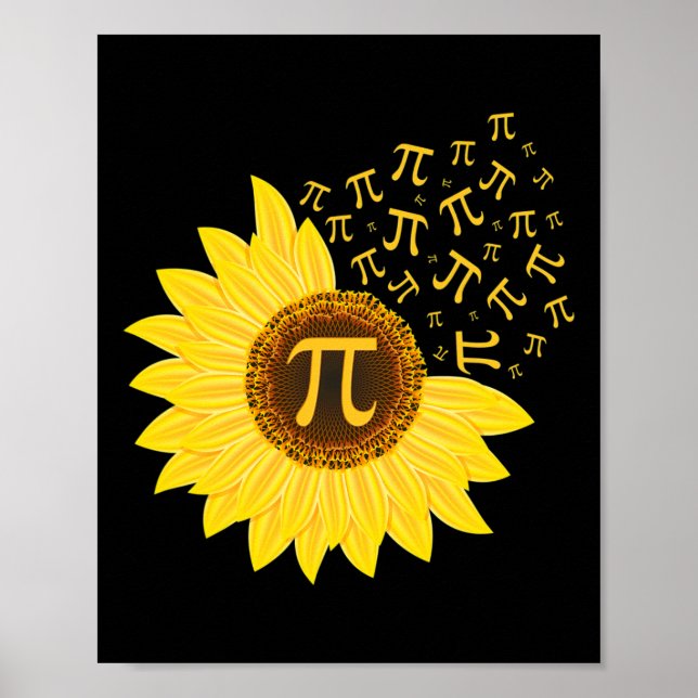 Póster Girasol Pi Day - 3.14 - Math Teacher - Pi Number (Frente)