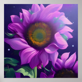 Póster Girasol púrpura