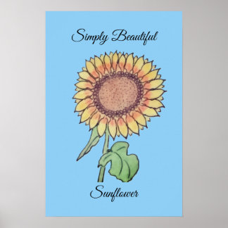 Póster Girasol simplemente hermoso