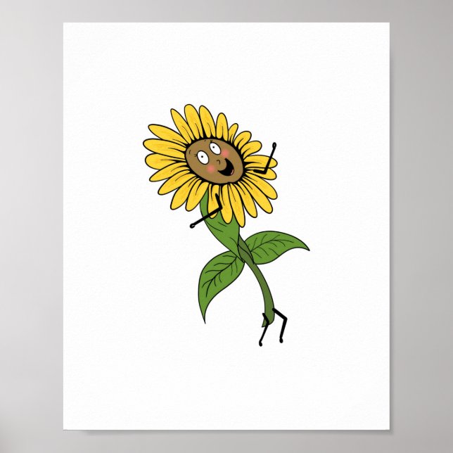 Póster Girasol, tema floral (Frente)