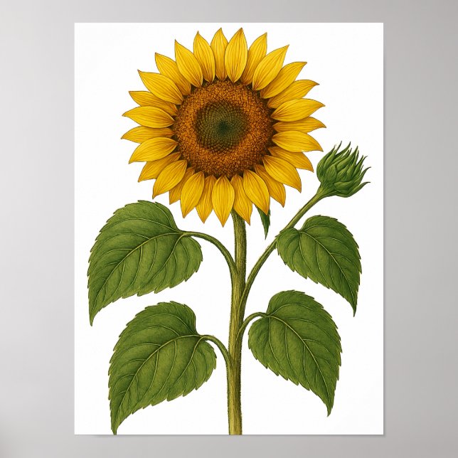 Póster Girasol Vintage (Frente)