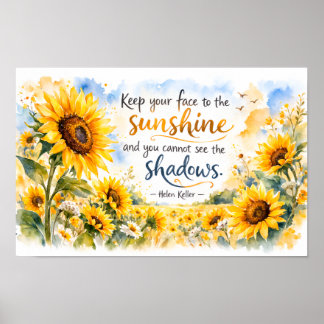 Póster Girasoles Inspiradores – Girasol en Acuarela