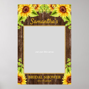 Póster Girasoles rústicos de madera prop de foto de veran