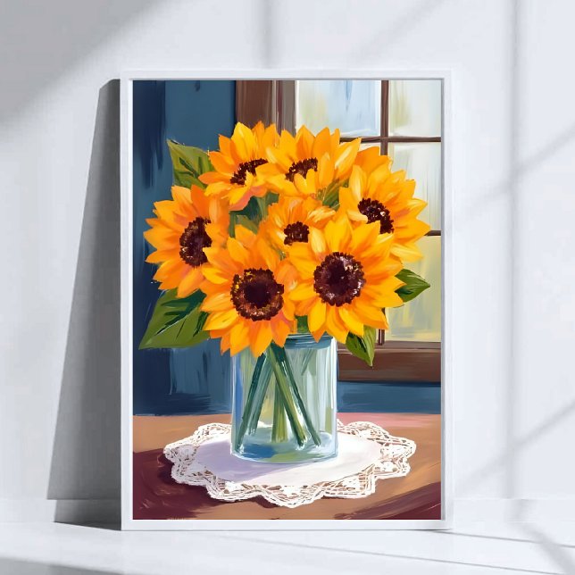 Póster Girasoles Serenos | Acuarela Floral Amarilla (Subido por el creador)