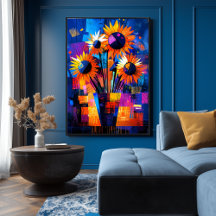 Girasoles – Van Gogh Reimaginado Abstracto Vibrant